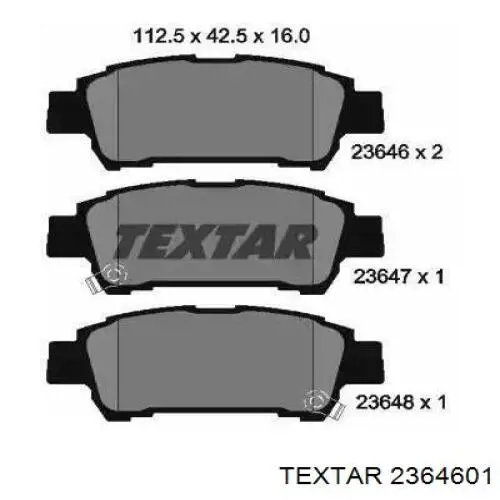 Купити 2364601 Textar Задні колодки