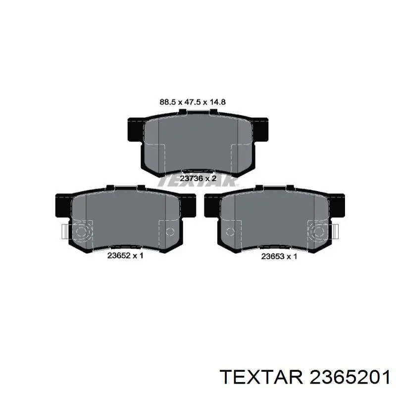 2365201 Textar колодки гальмові задні, дискові
