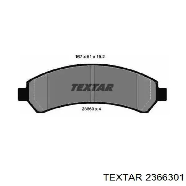 Купити 2366301 Textar Колодки гальмівні передні, дискові