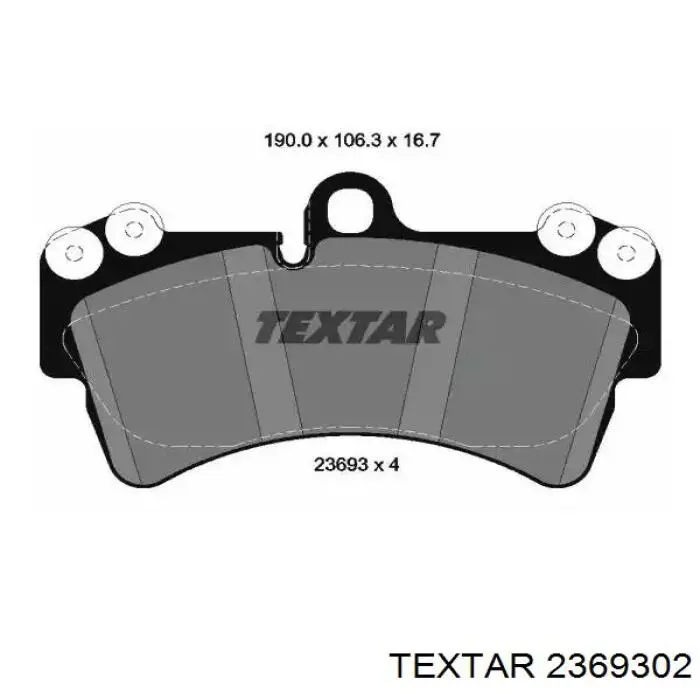 Купити 2369302 Textar Колодки гальмівні передні, дискові
