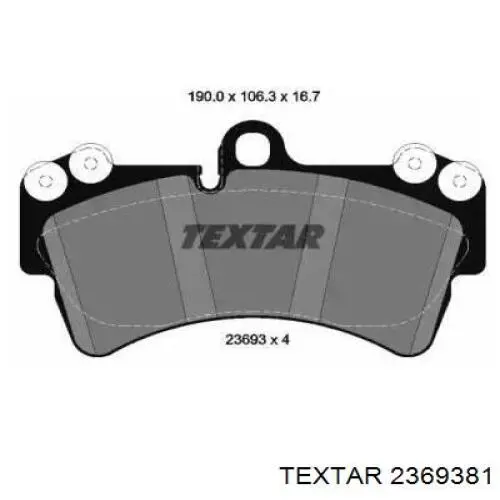 Купити 2369381 Textar Колодки гальмівні передні, дискові