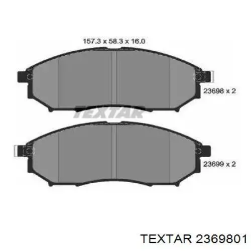 Гальмівні колодки Textar 2369801 ціна, від 32.93 USD