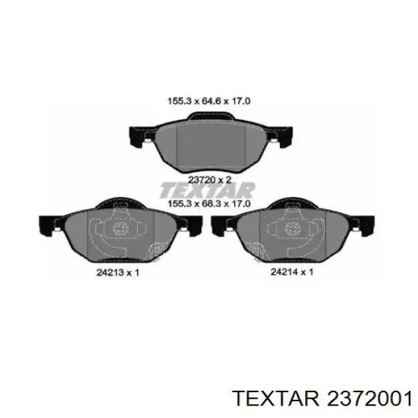 Купити 2372001 Textar Колодки гальмівні передні, дискові