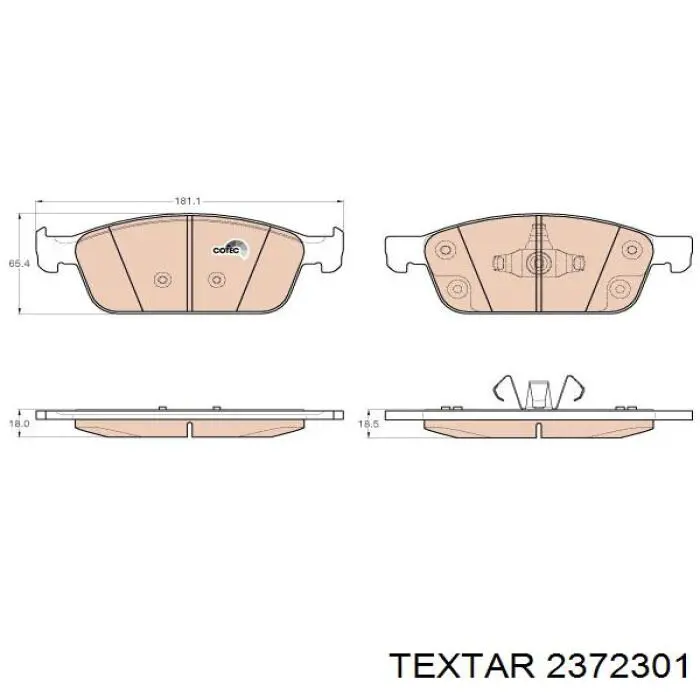 2372301 Textar Передні гальмівні колодки