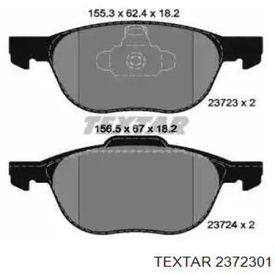 Купити 2372301 Textar Колодки гальмівні передні, дискові