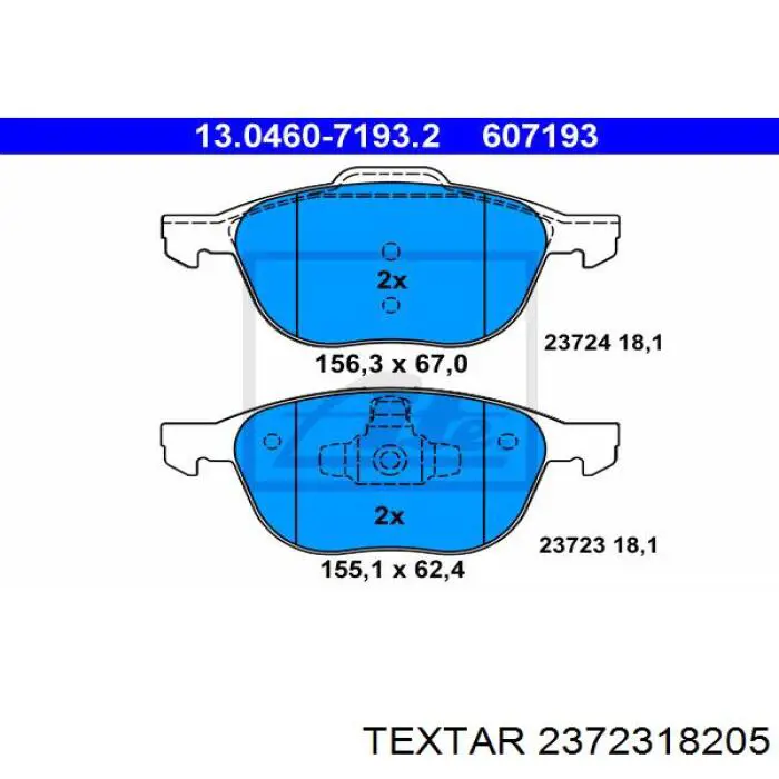 2372318205 Textar Передні гальмівні колодки
