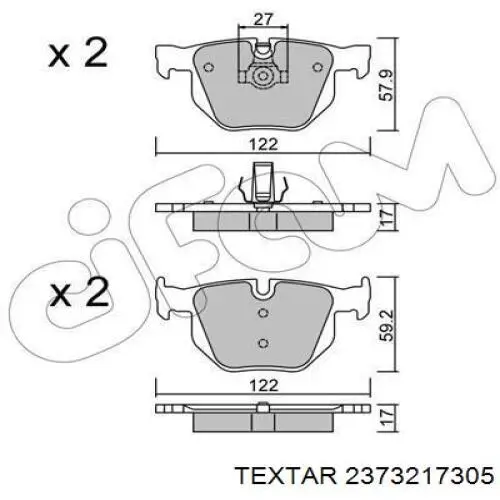 Задні дискові колодки Textar 2373217305
