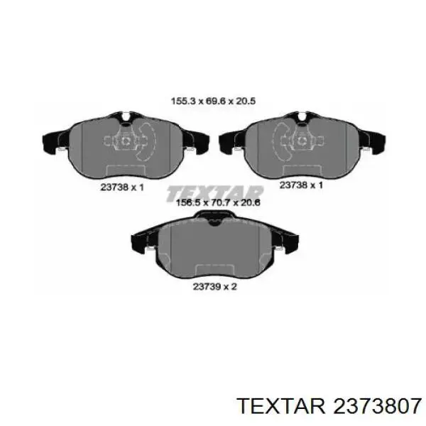 Купити 2373807 Textar Колодки гальмівні передні, дискові