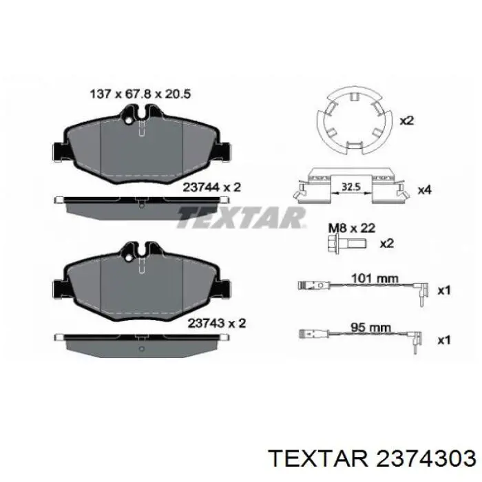 Гальмівні колодки Textar 2374303 ціна, від 38.92 USD
