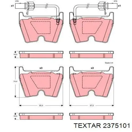 Гальмівні колодки Textar 2375101 ціна, від 43.03 USD