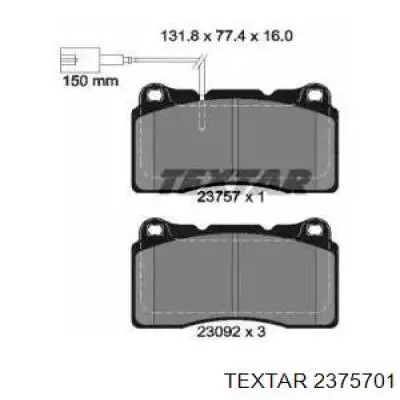 Колодки гальмівні передні, дискові 2375701 Textar