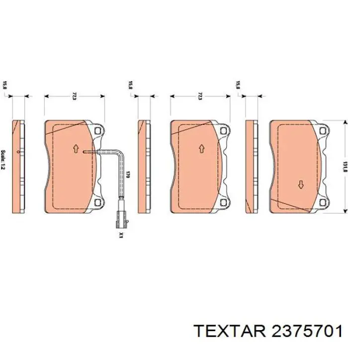 Гальмівні колодки Textar 2375701 ціна, від 29.51 USD