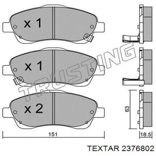 Гальмівні колодки Textar 2376802 ціна, від 21.48 USD