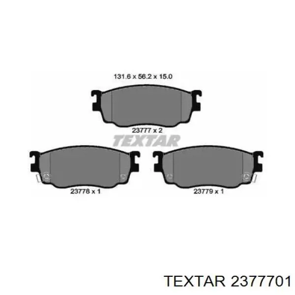 Гальмівні колодки Textar 2377701 ціна, від 18.37 USD