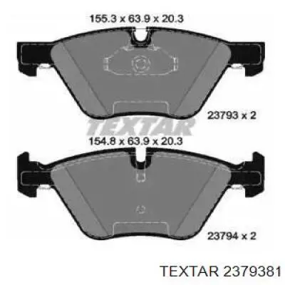 Колодки гальмівні передні, дискові 2379381 Textar