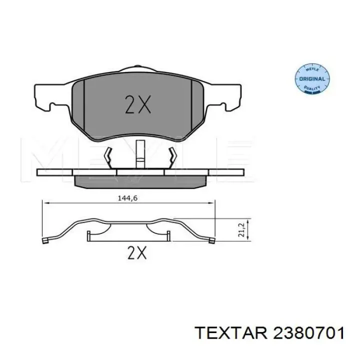 Купити 2380701 Textar Колодки гальмівні передні, дискові