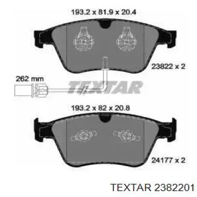 Колодки гальмівні передні, дискові 2382201 Textar