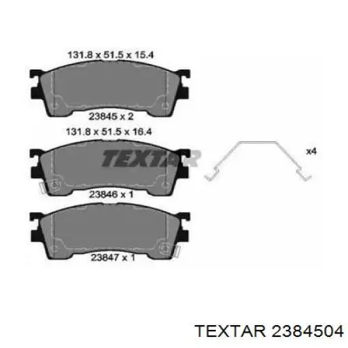 Гальмівні колодки Textar 2384504 ціна, від 20.73 USD