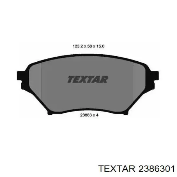 Купити 2386301 Textar Колодки гальмівні передні, дискові