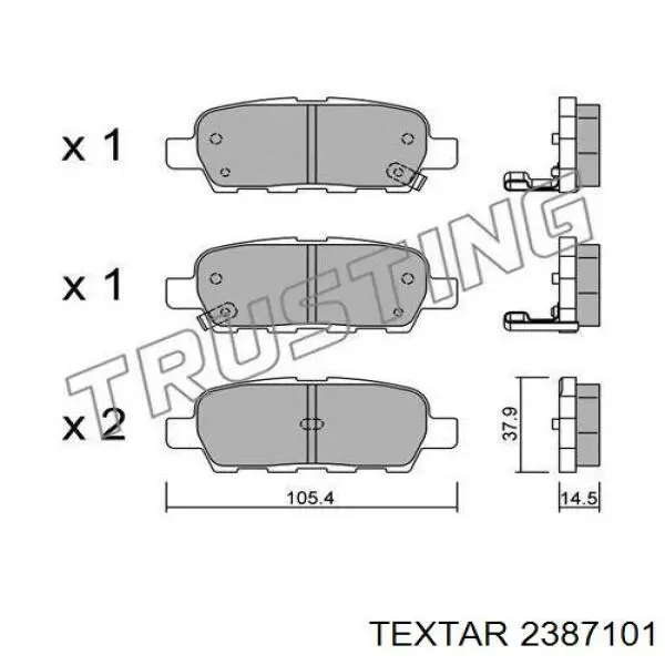 2387101 Textar Колодки гальмівні задні, дискові