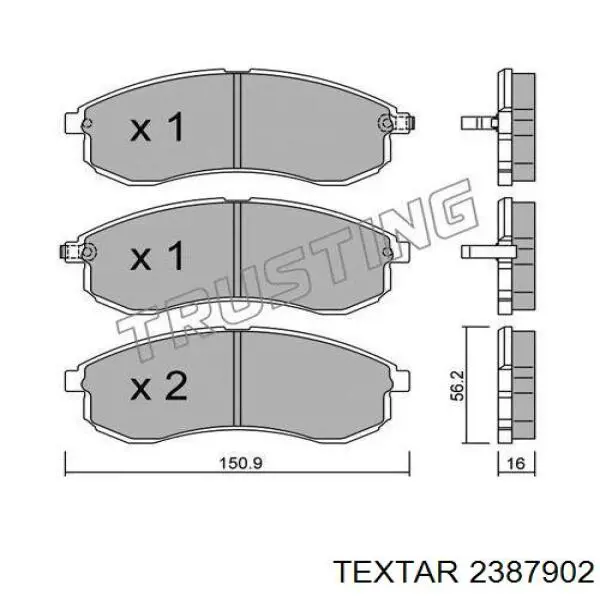 Гальмівні колодки Textar 2387902 ціна, від 24.79 USD