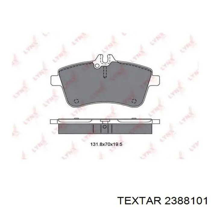 Передні тормозні колодки 2388101 Textar