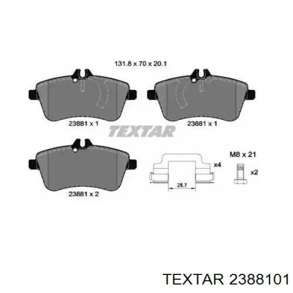 Тормозні колодки Textar 2388101