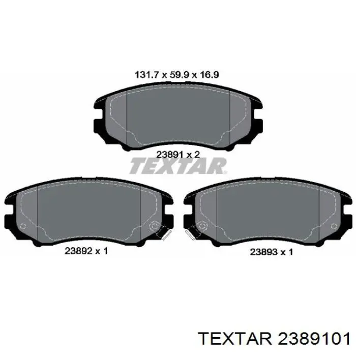 Гальмівні колодки Textar 2389101 ціна, від 20.15 USD
