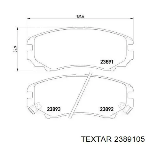 Гальмівні колодки Textar 2389105 ціна, від 17.77 USD