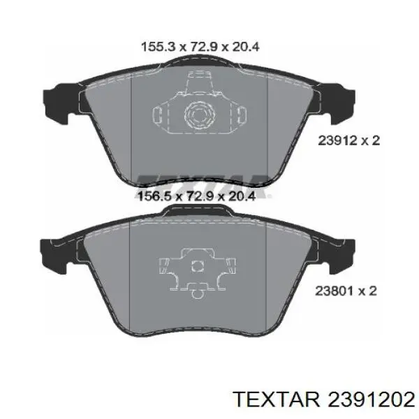 2391202 Textar колодки гальмівні передні, дискові