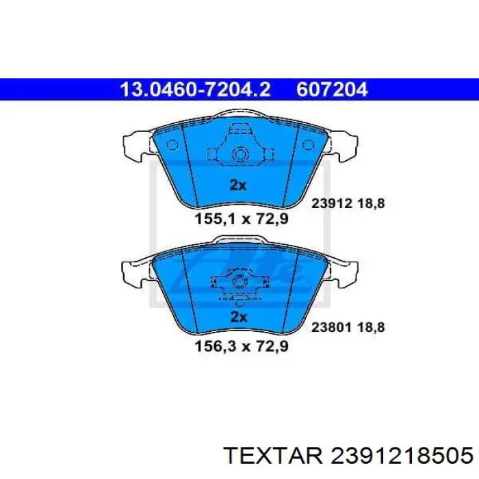 Колодки гальмівні передні, дискові 2391218505 Textar