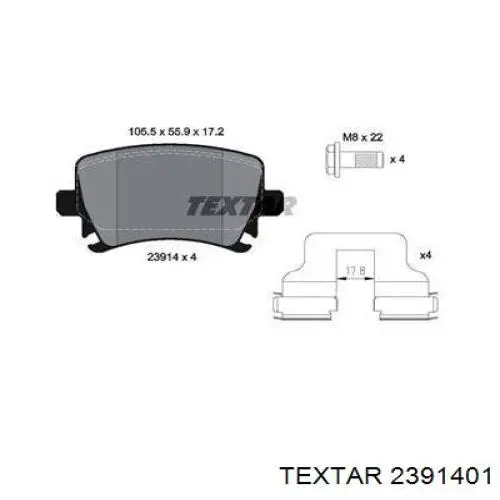 Купити 2391401 Textar Задні колодки