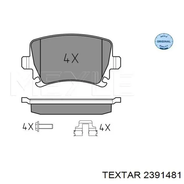 2391481 Textar колодки гальмові задні, дискові