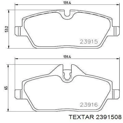 2391508 Textar Передні гальмівні колодки