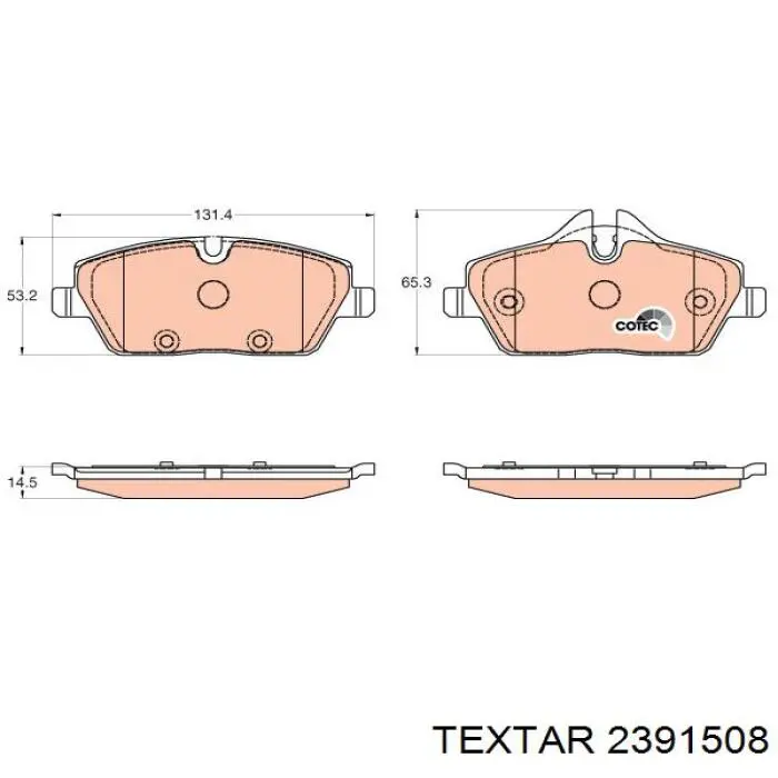 Гальмівні колодки Textar 2391508 ціна, від 58.02 USD