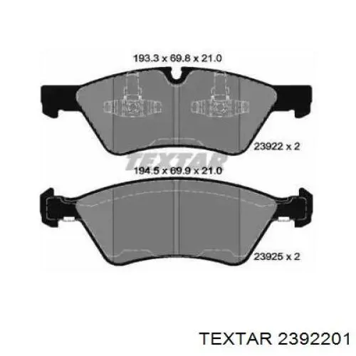 Тормозні колодки Textar 2392201