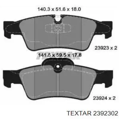 Задні гальмівні колодки Textar 2392302 ціна, від 58.60 USD
