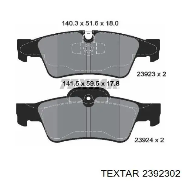 Колодки гальмові задні, дискові 2392302 Textar