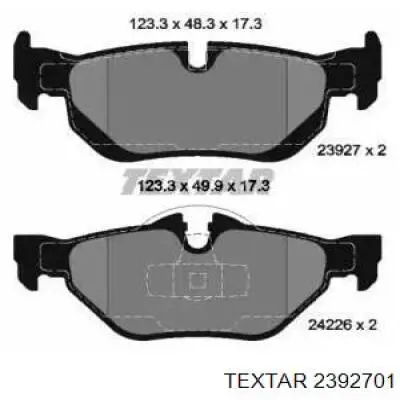Задні дискові колодки Textar 2392701