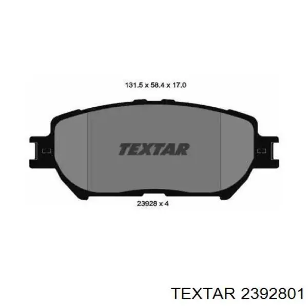 Купити 2392801 Textar Колодки гальмівні передні, дискові