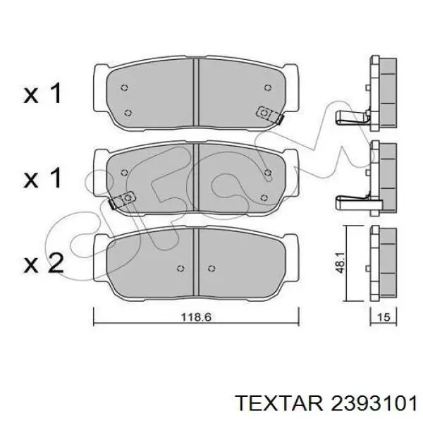 Задні гальмівні колодки Textar 2393101 ціна, від 19.32 USD