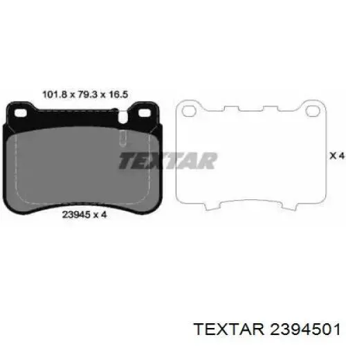 Гальмівні колодки Textar 2394501 ціна, від 20.58 USD