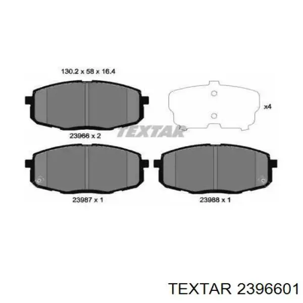 Гальмівні колодки Textar 2396601 ціна, від 21.61 USD
