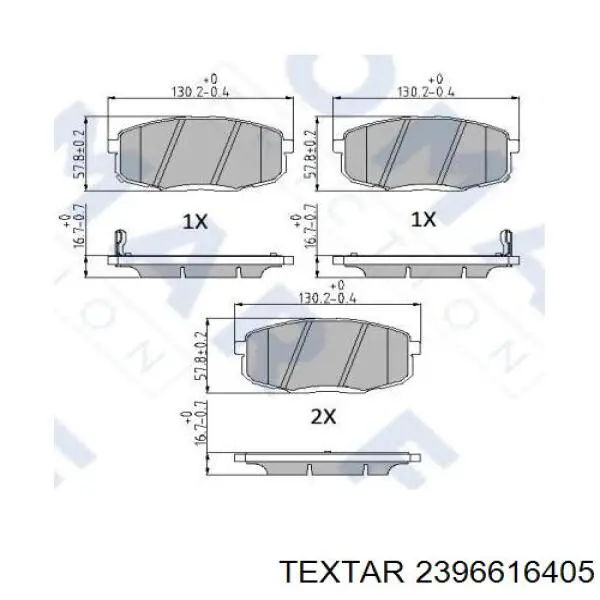Передні тормозні колодки 2396616405 Textar