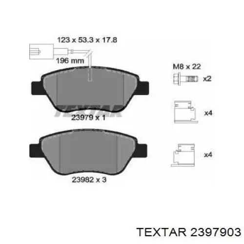 Колодки гальмівні передні, дискові 2397903 Textar