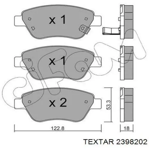 Гальмівні колодки Textar 2398202 ціна, від 22.90 USD