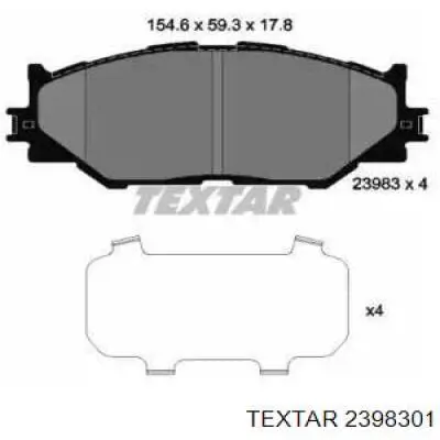 Купити 2398301 Textar Колодки гальмівні передні, дискові