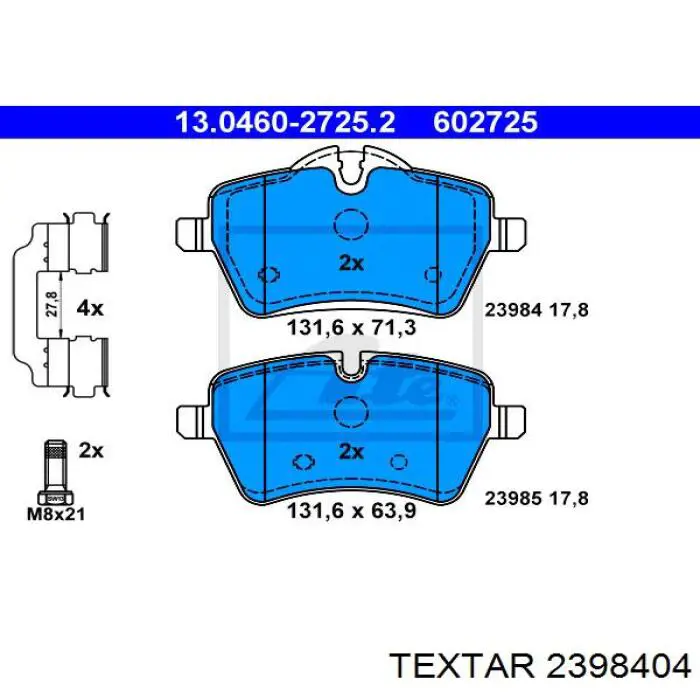 Гальмівні колодки Textar 2398404 ціна, від 45.22 USD