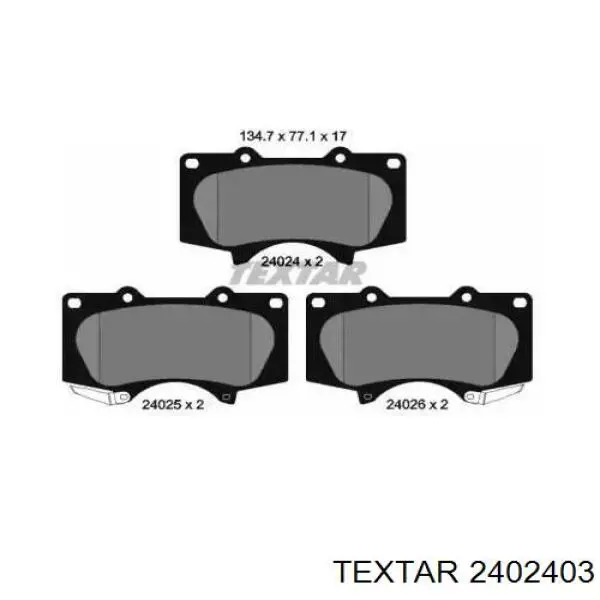 Гальмівні колодки Textar 2402403 ціна, від 35.71 USD