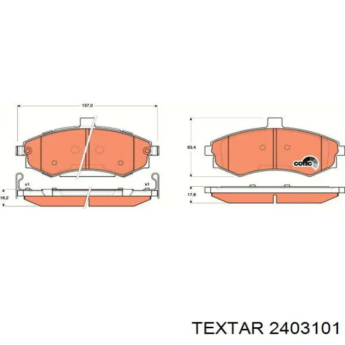 Передні тормозні колодки 2403101 Textar